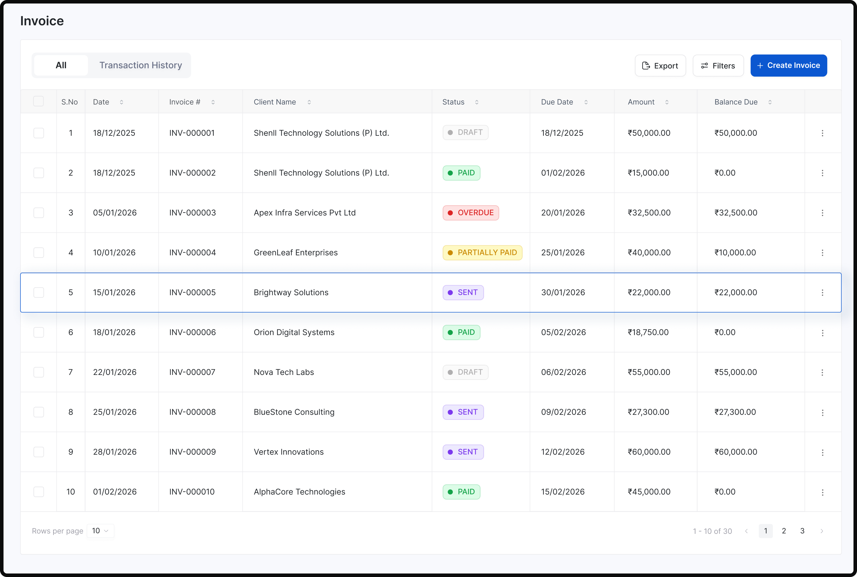 assets and invoices module preview